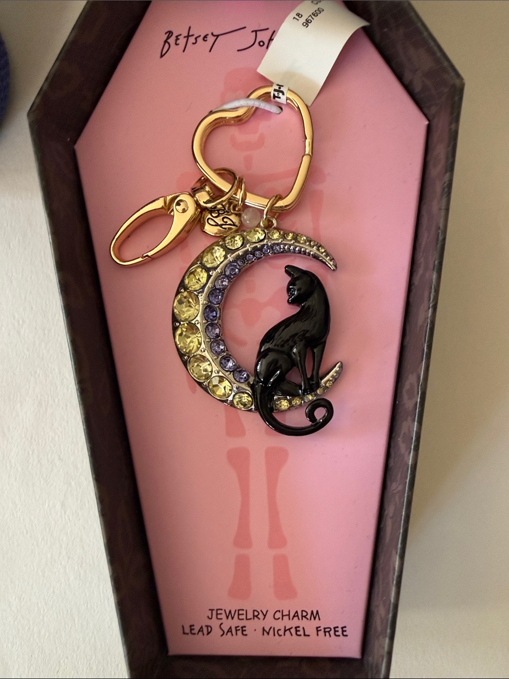 Betsey Johnson Moon Cat Purse Charm